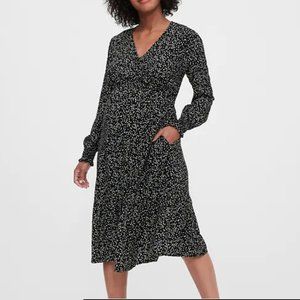 Gap Maternity Crossover Midi Dress black